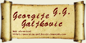 Georgije Galjković vizit kartica